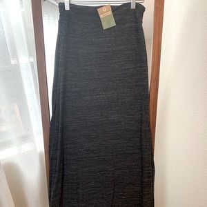 Dark heathered gray floor length skirt